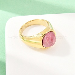 304 Stainless Steel Natural Rhodochrosite Finger Rings&nbsp;RJEW-F203-02G-02