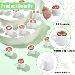 50Pcs 5 Styles Resin Coffee/Dish/Coffee Bean Figurines Ornaments&nbsp;DJEW-CJ0001-33