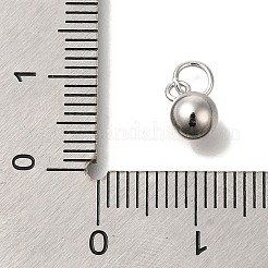 Rhodium Plated 925 Sterling Silver Round Charms&nbsp;STER-G043-08B-P