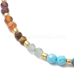 Chakra Theme Adjustable Natural Mixed Gemstone Braided Bead Bracelets for Women&nbsp;BJEW-JB11618-04