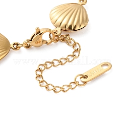 304 Stainless Steel Shell Link Chain Bracelets for Women&nbsp;LS-BJEW-Z076-02G