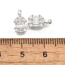 Rectangle Brass Micro Pave Cubic Zirconia Charms&nbsp;KK-S508-50P