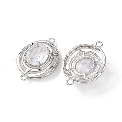 Brass with Glass Connector Charms&nbsp;KK-Z141-13P