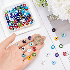 100Pcs Handmade Evil Eye Lampwork Beads&nbsp;LAMP-SP0001-05