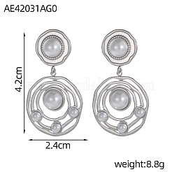 304 Stainless Steel Stud Dangle Earrings&nbsp;STAS-OY010-62P