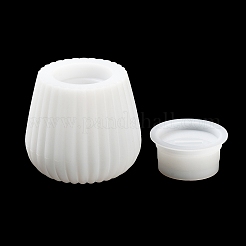DIY Striped Round Candle Cup with Lid Silicone Molds&nbsp;DIY-G094-06B