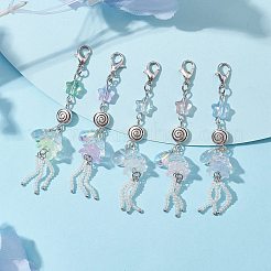 Jellyfish Glass Beads Pendant Decorations&nbsp;HJEW-JM01806