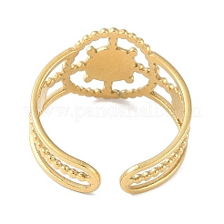 Ion Plating(IP) 304 Stainless Steel Enamel Helm Cuff Finger Rings&nbsp;RJEW-L107-057G-01