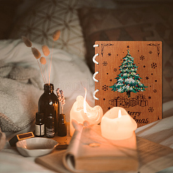 Wooden Commemorative Cards Book&nbsp;WOOD-WH0045-06