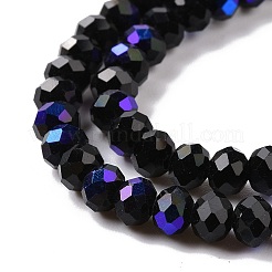 Electroplate Opaque Solid Color Glass Beads Strands&nbsp;EGLA-A034-P6mm-L01