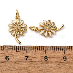 Brass Micro Pave Cubic Zirconia Pendants&nbsp;KK-D390-20G-02