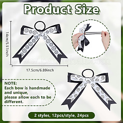 24Pcs 12 Style Polyester Hair Ties&nbsp;OHAR-PH00011