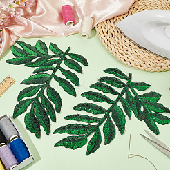1 Pair Leaf Shape Polyester Embroidery Ornament Accessories&nbsp;PATC-FG0001-90