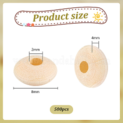 500Pcs Unfinished Wood Beads&nbsp;WOOD-WH0033-67