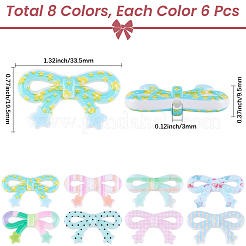48Pcs 8 Colors Printed Opaque Acrylic Beads&nbsp;MACR-SC0002-64