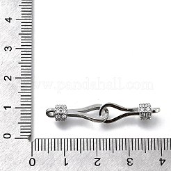Brass Micro Pave Clear Cubic Zirconia Hook and S-Hook Clasps&nbsp;KK-D312-10P