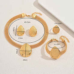 Alloy Teardrop Bracelets & Earrings & Necklaces & Rings Sets for Women&nbsp;JF6681