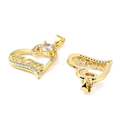 Mother's Day Brass Micro Pave Cubic Zirconia Pendants&nbsp;KK-M324-02K-G