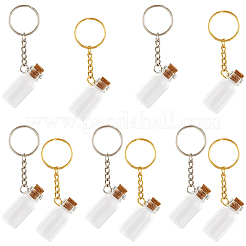 10Pcs 2 Colors Glass Bottle Keychains&nbsp;KEYC-SC0001-55
