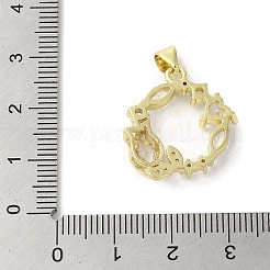 Rack Plating Brass Micro Pave Cubic Zirconia Pendants&nbsp;KK-C052-12G