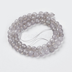 Natural Grey Agate Beads Strands&nbsp;G-G580-6mm-08