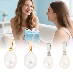 10Pcs 2 Styles Natural Cultured Freshwater Pearl Rice Pendants&nbsp;PALLOY-BBC00006