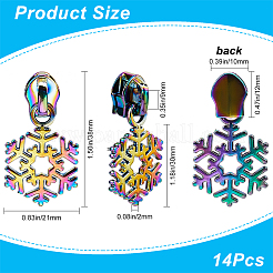 14Pcs Snowflake #5 Zinc Alloy Replacement Zipper Sliders&nbsp;FIND-GF0005-70A