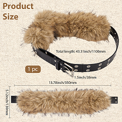 Imitation Leather Rabbit Hair Belt&nbsp;AJEW-WH20019-57A