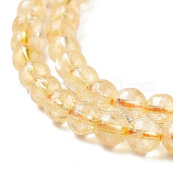 Natural Citrine Beads Strands&nbsp;G-E326-6mm-02