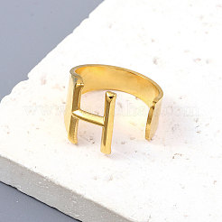 PVD Vacuum Plating 201 Stainless Steel Cuff Rings&nbsp;RJEW-Z032-01G-H
