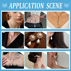64Pcs 4 Styles ABS Plastic Imitation Pearl Pendants&nbsp;FIND-PH0027-71G