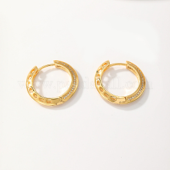 Elegant Stainless Steel Clear Cubic Zirconia Hoop Earrings&nbsp;OV8989