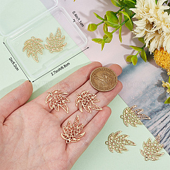 10Pcs Autumn Theme Brass Pendants&nbsp;KK-BBC0011-78