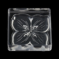4-Petal Flower Silicone Clear Stamps with Acrylic Blocks&nbsp;DIY-G121-07B