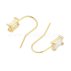 Brass Micro Pave Cubic Zirconia Earrings Findings&nbsp;EJEW-B063-05G-02