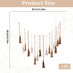 Bohemian Hand-woven Cotton Rope Tassel with Wood Beads Wall Hanging Ornaments&nbsp;FIND-WH20019-136A-03