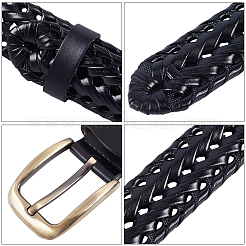 1Pc Braided Cowhide Men's Chain Belts&nbsp;AJEW-CL0002-14B