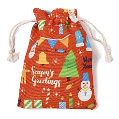 Christmas Theme Cloth Printed Storage Bags&nbsp;ABAG-F010-02A-03