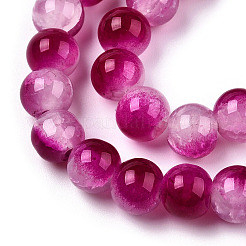 Crackle Baking Paint Imitation Jade Glass Beads Strands&nbsp;DGLA-T003-8mm-12