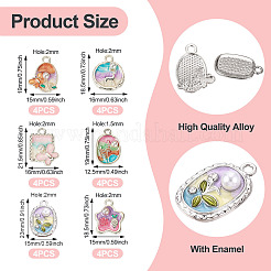 24Pcs 6 Styles Alloy Enamel Pendants&nbsp;ENAM-TA0003-27