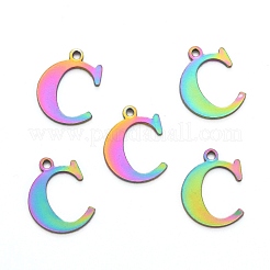 Ion Plating(IP) 304 Stainless Steel Alphabet Charms&nbsp;STAS-H122-C-M