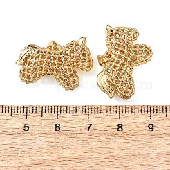 Brass Micro Pave Clear Cubic Zirconia Pendants&nbsp;KK-B184-01G-05