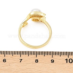 Brass Micro Pave Cubic Zirconia Finger Rings for Women&nbsp;RJEW-D340-02G-01