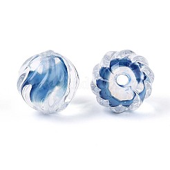 Textured Inner Flower Handmade Lampwork Beads&nbsp;LAMP-T024-07B