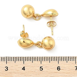 Round 304 Stainless Steel Dangle Stud Earrings&nbsp;EJEW-A125-53G