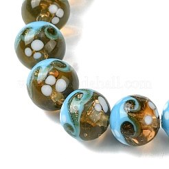Handmade Gold Sand Lampwork Beads Strands&nbsp;LAMP-A003-03H