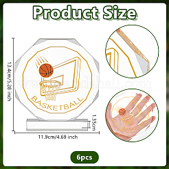 6Pcs Acrylic Sports Ball Trophy Award&nbsp;ODIS-OC0001-94A