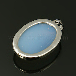 Synthetic Opalite Pendants with Alloy Finding Settings&nbsp;G-E206-01P