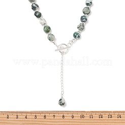 Natural Tree Agate and 304 Stainless Steel & Brass Finding Necklaces&nbsp;NJEW-JN06198