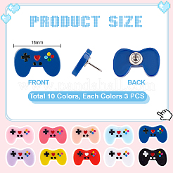 30Pcs 10 Styles Resin Game Machine Drawing Pins&nbsp;AJEW-PH01674